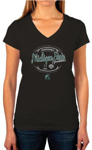 T-shirt noir pour femmes des séries éliminatoires de football universitaire des Spartans de l'État du Michigan 2016 - faire du sport