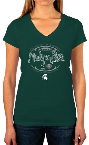 Michigan State Spartans 2016 College Football Playoff Women Green T-Shirt - Sporting Up