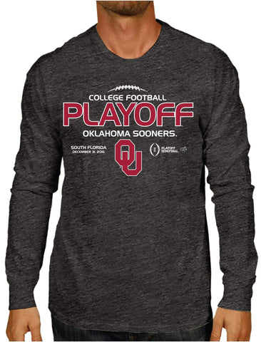 T-shirt gris ls des éliminatoires de football universitaire de l'Oklahoma plus tôt que la victoire 2016 - sporting up