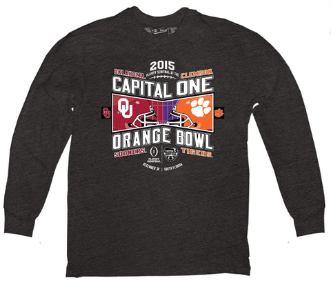 Shop Oklahoma Sooners Clemson Tigers Victory 2015 Orange Bowl Football LS T-Shirt - Sporting Up