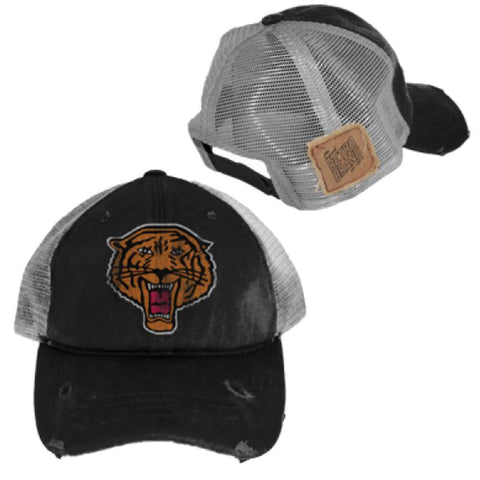Brooklyn Tigers Reebok Black Worn Vintage Adj Snapback Mesh Hat Cap - Sporting Up