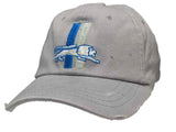 Detroit Lions Reebok Gray Worn Vintage Retro Logo Flexfit Hat Cap - Sporting Up