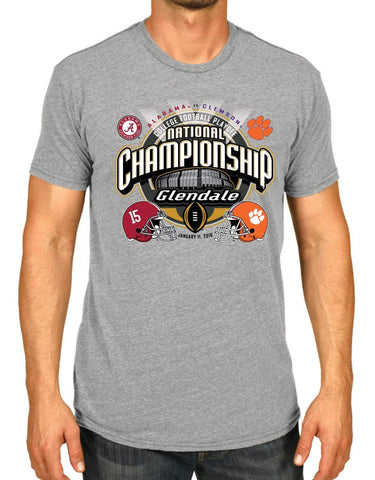 Alabama crimson tide clemson tigers 2016 college fotboll slutspel grå t-shirt - sporting up