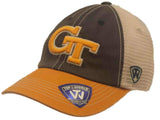 Georgia Tech Yellow Jackets TOW Gray Yellow Offroad Adjust Snap Mesh Hat Cap - Sporting Up