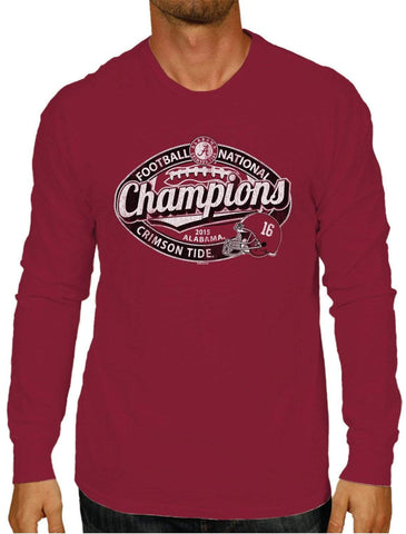 Alabama crimson tide 2016 college playoff mästare fotboll röd ls t-shirt - sporting up