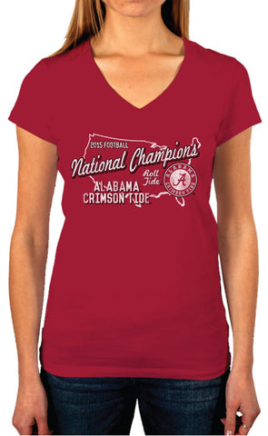 Alabama Crimson Tide 2016 College Football National Champions Women Red T-Shirt - Sporting Up