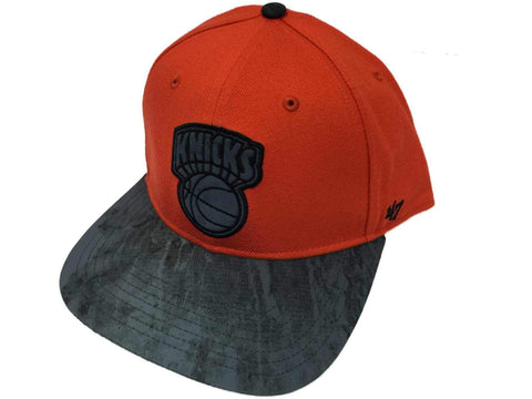 New York Knicks 47 Brand Orange Grey Flatbill Snapback verstellbare Mütze – sportlich