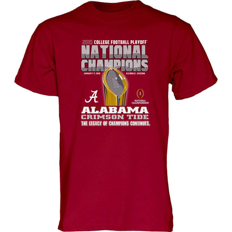 Camiseta del legado del trofeo de campeones de fútbol Alabama Crimson Tide Blue 84 2016 - Sporting Up