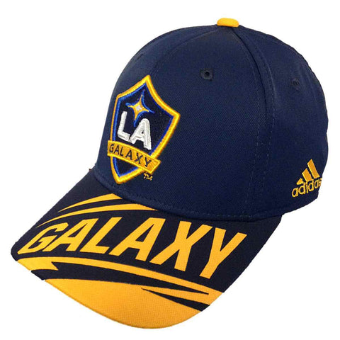 LA Galaxy MLS Adidas Navy Miracle Patch Weld One Structured Adj. Hat Cap - Sporting Up