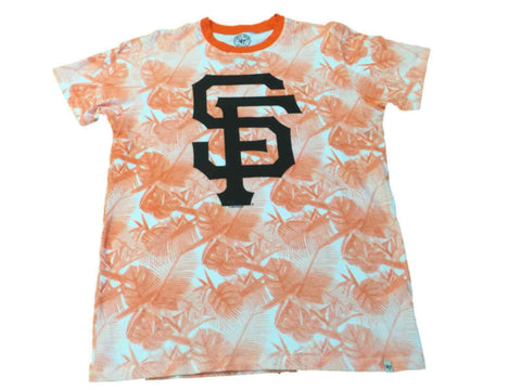 San francisco giants 47 märkes orange blommigt tryck kortärmad t-shirt (m) - sportigt