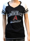 Arizona Diamondbacks SAAG Women Black Baseball Tri-Blend V-Neck T-Shirt - Sporting Up