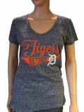 Detroit Tigers Saag Damen-T-Shirt in Marineblau mit lockerer Passform, weichem Baseball-T-Shirt mit V-Ausschnitt – sportlich