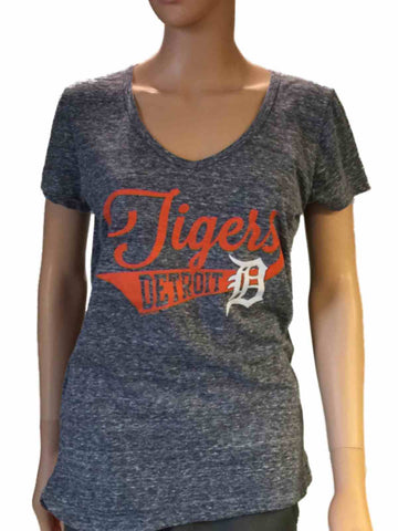 Shop Detroit Tigers SAAG Women Navy Loose Fit Soft Baseball V-Neck T-Shirt - Sporting Up