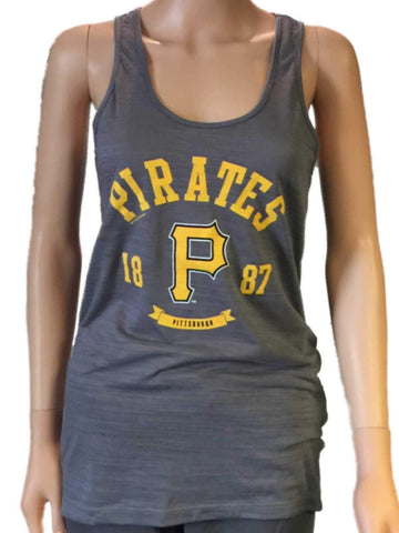 Compre camiseta sin mangas de tres mezclas sin mangas con espalda cruzada gris para mujer pittsburgh pirates saag - sporting up