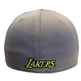 Los Angeles Lakers Adidas Gray Neon Yellow Performance Flexfit Hat Cap - Sporting Up