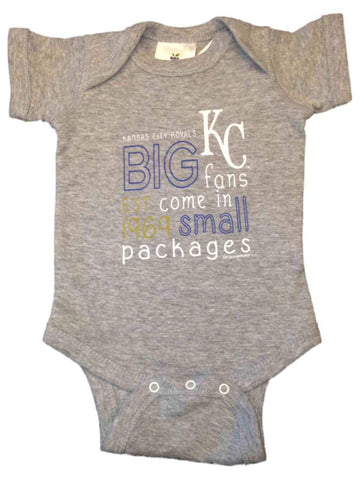 Shop Kansas City Royals SAAG INFANT BABY Boys Gray Big Fan One Piece Outfit - Sporting Up