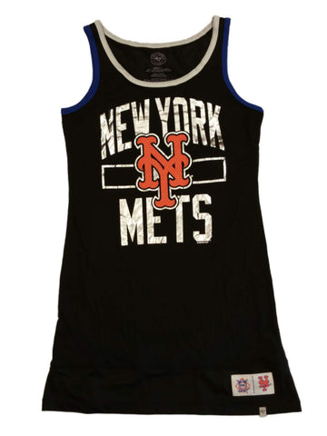 New York Mets 47 Brand – Damen-Sommerkleid(e) in Schwarz mit metallischem Logo – sportlich