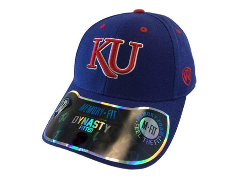 Kansas Jayhawks Top of the World Memory Fit Foam Dynasty Blue Fitted Hat Keps - Sporting Up