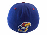 Kansas Jayhawks Top of the World Memory Fit Foam Dynasty Blue Fitted Hat Cap - Sporting Up