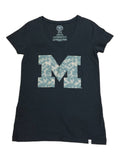 Michigan Wolverines 47 Brand Damen T-Shirt (s) in Schwarz mit Digital-Camouflage-Oht-V-Ausschnitt – sportlich