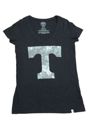 Kaufen Sie „Tennesse Volunteers 47 Brand“-T-Shirt(er) für Damen in schwarzem Digital-Camouflage-Oht-Design mit V-Ausschnitt – sportlich