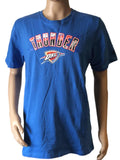 Camiseta de manga corta de algodón desgarrable azul con cremallera de Oklahoma City Thunder - sporting up