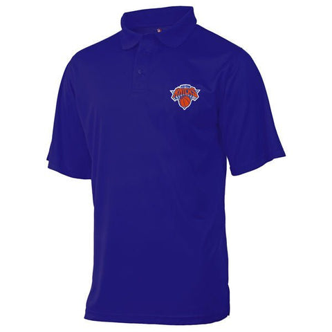 Shop New York Knicks Majestic Blue Performance Short Sleeve Golf Polo Shirt - Sporting Up