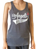 Los Angeles Angels SAAG Women Gray Racerback Sleeveless Tri-Blend Tank Top - Sporting Up