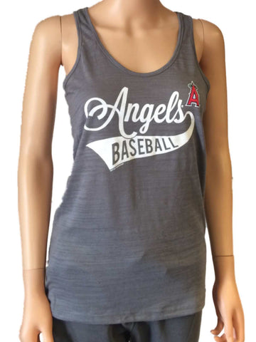 Los angeles angels saag mujer camiseta sin mangas de tres mezclas sin mangas con espalda cruzada gris - sporting up