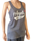 Los Angeles Angels SAAG Women Gray Racerback Sleeveless Tri-Blend Tank Top - Sporting Up