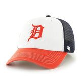 Detroit Tigers 47 Brand Navy Orange White McKinley Closer Mesh Flexfit Hat Cap - Sporting Up