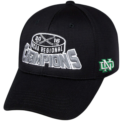Gorra de vestuario de los cuatro campeones regionales congelados de los Fighting Hawks de Dakota del Norte 2016 - Sporting Up