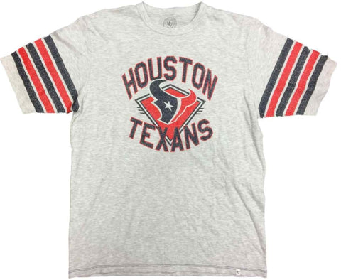 T-shirt ras du cou à manches courtes gris chiné pour hommes de marque Houston Texans 47 (M) - Sporting Up