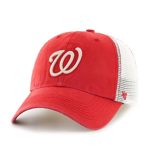 Washington Nationals 47 Brand Red White Mesh Rockford Closer Flexfit Hat Cap - Sporting Up