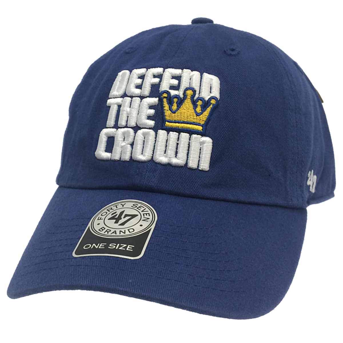 Kansas City Royals 47 Brand Blue Script Defend the Crown Relax Adj Hat  Cap