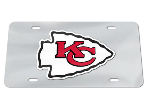 Achetez la plaque d'immatriculation miroir en cristal à pointe de flèche rouge et noire Wincraft des Chiefs de Kansas City - Sporting Up