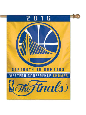 Golden State Warriors 2016 Western Conference Champions Finals Vertical Flag - Sporting Up