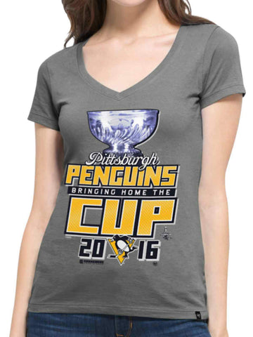 Camiseta de mujer del desfile de campeones de la Copa Stanley 2016 de la marca Pittsburgh Penguins 47 - sporting up