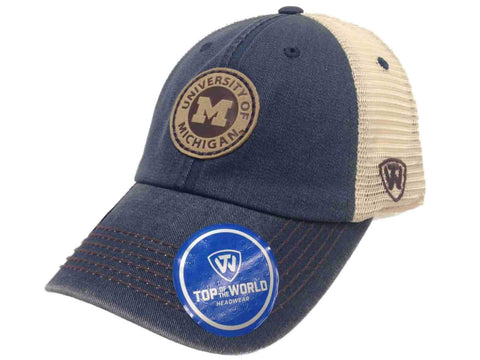 Shop Michigan Wolverines TOW Navy Outlander Mesh Adjustable Snapback Slouch Hat Cap - Sporting Up