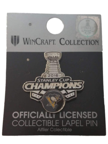 Pin de solapa coleccionable del trofeo de campeones de la Copa Stanley de los pingüinos de Pittsburgh 2016 - sporting up