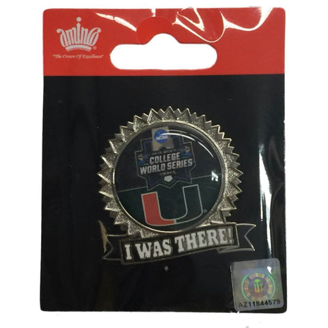 Achetez l'épinglette "J'étais là" des Hurricanes de Miami 2016 de la série ncaa Omaha College World - faire du sport
