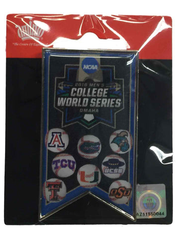 Shop 2016 NCAA Omaha Baseball Men's College World Series 8-Team Banner Lapel Pin - Sporting Up