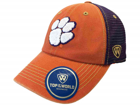 Shop Clemson Tigers TOW Orange Purple Past Mesh Adjustable Snapback Slouch Hat Cap - Sporting Up
