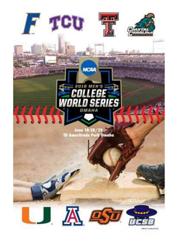 Official 2016 NCAA Baseball College World Series CWS 8 Team Logos Print Poster - Sporting Up