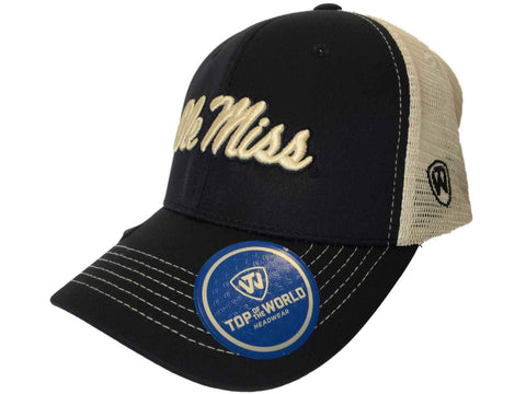 Shop Ole Miss Rebels TOW Navy Ranger Mesh Adjustable Snapback Structured Hat Cap - Sporting Up