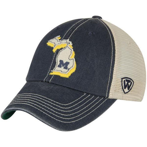 Shop Michigan Wolverines TOW Gray United Mesh Adjustable Snapback Slouch Hat Cap - Sporting Up