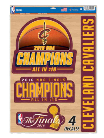 Shop Cleveland Cavaliers 2016 NBA Champions Removable Reusable Multi-Use Decal 4 Pack - Sporting Up
