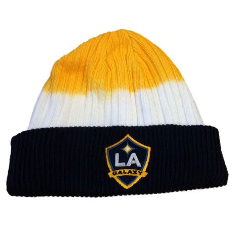 LA Galaxy MLS Adidas Blue, White, & Yellow Striped WOMENS Beanie Hat Cap - Sporting Up