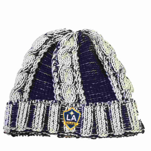 LA Galaxy MLS Adidas Blue and White WOMENS Cuffed Acrylic Knit Hat Cap Beanie - Sporting Up