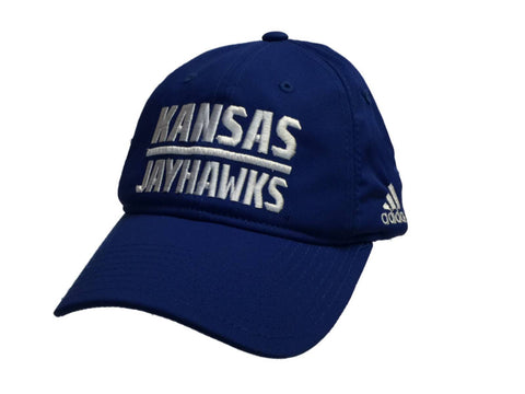 Kansas jayhawks adidas blå climalite slouch justerbar hattmössa med rem - uppåt